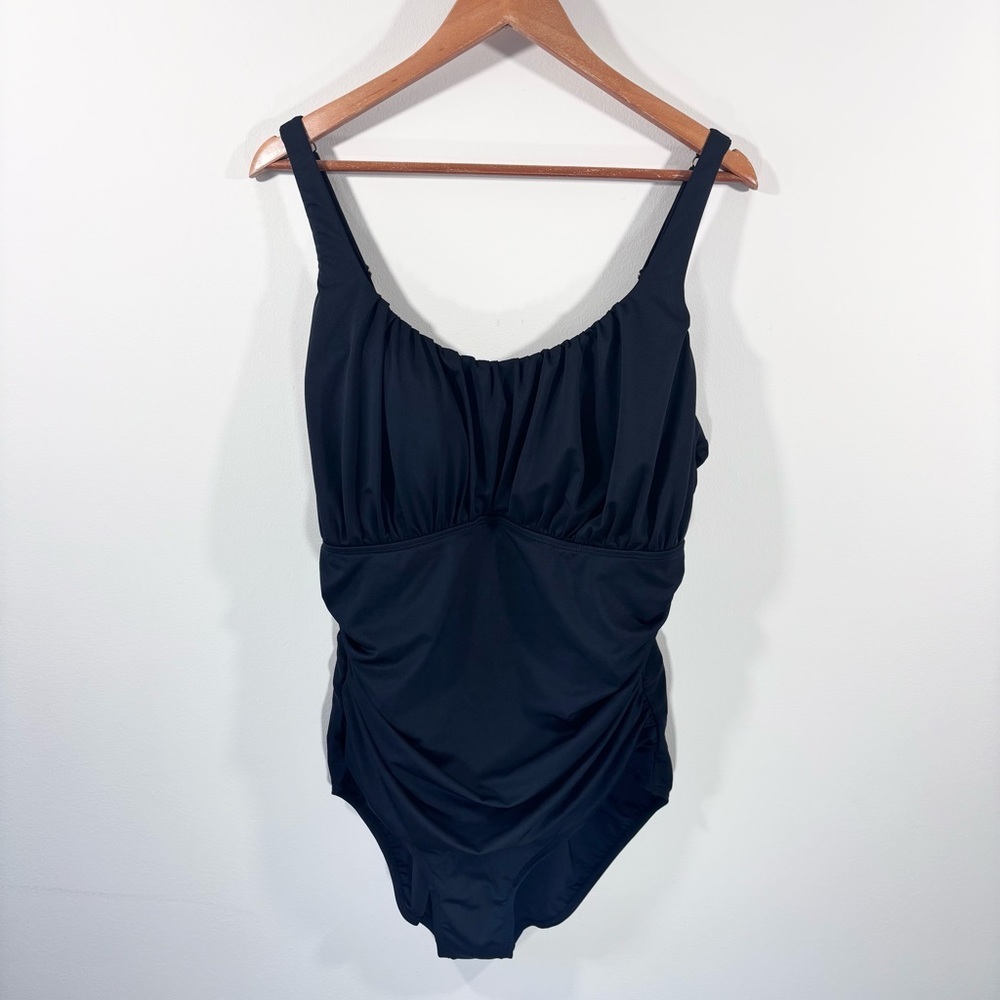 Caribbean Sand black one piece bathing suit